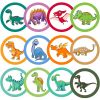 Picture of Chinco 120 Pcs Pee Targets for Boys Training Toilet Tinkle Flushable Paper Stickers You Pee on Boys Potty Training Targets Potty Aids Flushable Chart for Toddlers Use(Dinosaurs Styles)