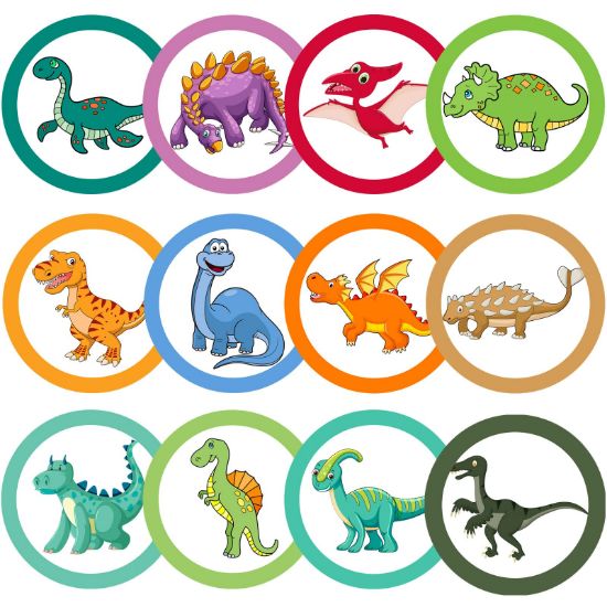 Picture of Chinco 120 Pcs Pee Targets for Boys Training Toilet Tinkle Flushable Paper Stickers You Pee on Boys Potty Training Targets Potty Aids Flushable Chart for Toddlers Use(Dinosaurs Styles)