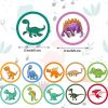 Picture of Chinco 120 Pcs Pee Targets for Boys Training Toilet Tinkle Flushable Paper Stickers You Pee on Boys Potty Training Targets Potty Aids Flushable Chart for Toddlers Use(Dinosaurs Styles)