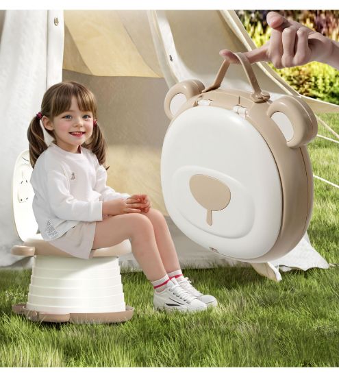 Picture of AKIMRABY Travel Potty Seat for ToddlerFoldable Car Potty for Toddler, Portable Toilet Seat for Kids with Potty Liners, Absorbent Pads, Portable Potty Seat for Toddler Travel, Camping And Outdoor Use