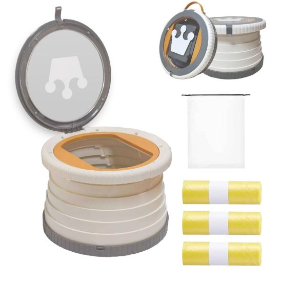 Picture of SunnySmile Portable Toilet for Kids,Portable Potty Seat for Toddler Travel,Travel Potty with Travel Bag, Applicable to Camping, Indoor/Outdoor Use, Includes 45 Replacement Bags (Grey)