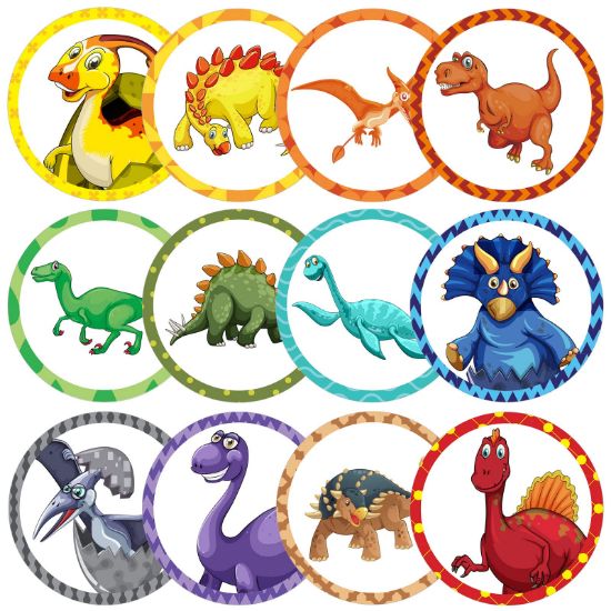Picture of Laumoi 120 Pcs Toilet Targets for Boys Training Flushable Dinosaur Targets Potty Pee Toilet Target Stickers Dinosaur Potty Training Seat for Boys Use