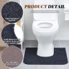 Picture of Drydiet 6 Pack Toilet Mat Round Commode Potty Training Urinal Mats Rubber Toilet Training Rug Pads Absorbent Rugs U Shaped Urinal Floor Mats for Bathroom Restroom, Gray (Classic Style)
