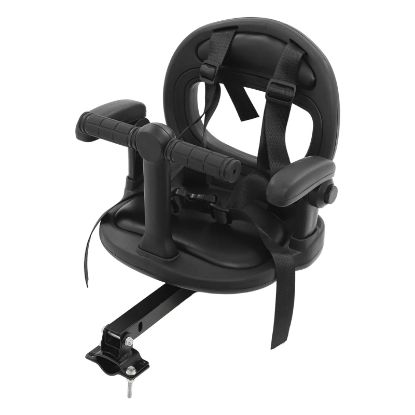Picture of GrfceVue Child Bike Seat, Front Mount Detachable Bicycle Kids Seat 360 Rotate Kids Bike Seat Carrier with Up and Down Adjusted Armrests for Kids Aged 6 Months to 8 Years Old, 88LBS Load (Black)