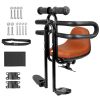 Picture of MEGHNA Bike Child Seat Front Mounted for Adult Bike Comfortable Baby Bike Seat with Backrest Adjustable Height and Position Bicycle Child Seat with Foot Pedals for Baby Toddler (Brown)