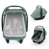 Picture of Blissful Diary Baby Car Seat Cover, Extra Large Mesh Window, Breathable Muslin Cotton, Infant Windproof Canopy, Must-Have Baby Gift - Roman Green