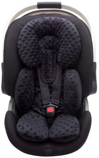 Picture of Pro Goleem Infant Car Seat Insert, Baby Head Neck Body Support, Soft Minky Newborn Car Seat Insert, 2-in-1 Reversible, Boys and Girls, Black