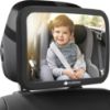 Picture of KeaBabies Baby Car Seat Mirror - Wide Shatterproof Backseat Infant Car Mirror for Baby Rear Facing, Crystal Clear View, Travel Accessories, Easy Install & Adjust for Removable Headrest (Matte Black)
