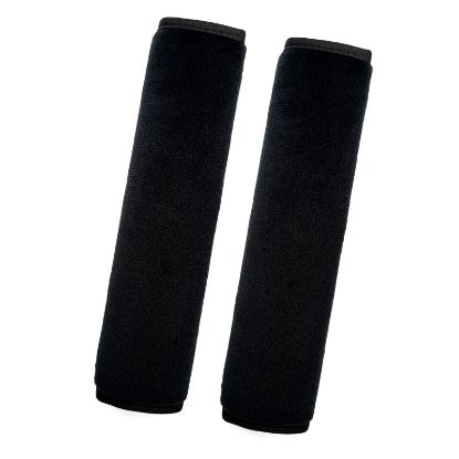 Picture of Medsuo 2 Pack Universal Soft and Comfortable Car Seat Belt Pads Harness Pads Pram Strap Covers Backpack Shoulder Pad Automotive Seat Belt Cushion Pad Cover for Kids and Adults - Black