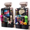 Picture of Helteko Backseat Car Organizer, Kick Mats Back Seat Protector with Touch Screen Tablet Holder, Back Seat Organizer for Kids, Travel Accessories with 9 Storage Pockets 2 Pack, Black