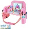 Picture of MENZOKE Kids Travel Tray for Toddler Car Seat, Road Trip Activities for Kids with iPad Holder Stand & Dry Erase Board, Road Trip Essentials Accessories Lap Tray as Travel Gifts for Kid, Pink