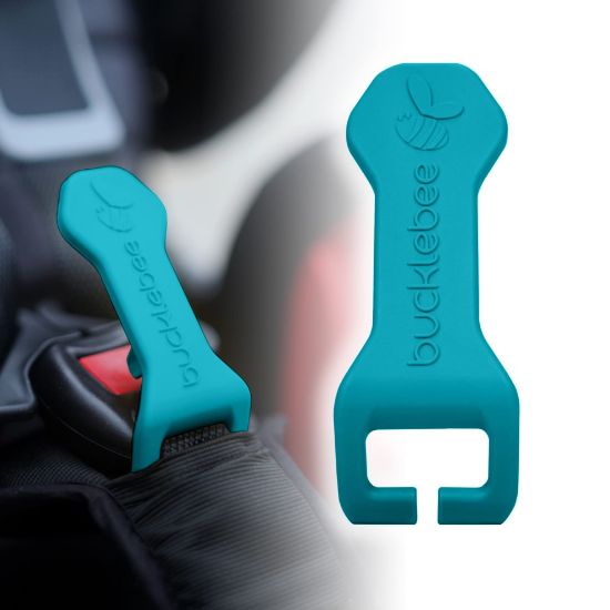 Picture of Bucklebee Easy Car Seat Buckle Release Aid for Children Unbuckle Car Seat Release Tool - Button Pusher - Opener for Nails - Buckle Release (1 Pack Teal)