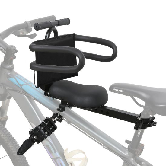 Picture of Kids Bike Seat Front Mounted and Handlebar Child Bike Seat with Half Guardrail Detachable Toddler Bicycle Seats with Foot Pedals for Children 1~5 Years Compatible with All Adult MTB