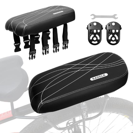 Picture of SHIAOBYC Bicycle Manned Cushion Bike Rear Seat Child Bike Seat Bike Back Shelf Seat Cushion Bike Rear Cushion Bike Rear Saddle Mountain Bike Carrier Children Back Seat