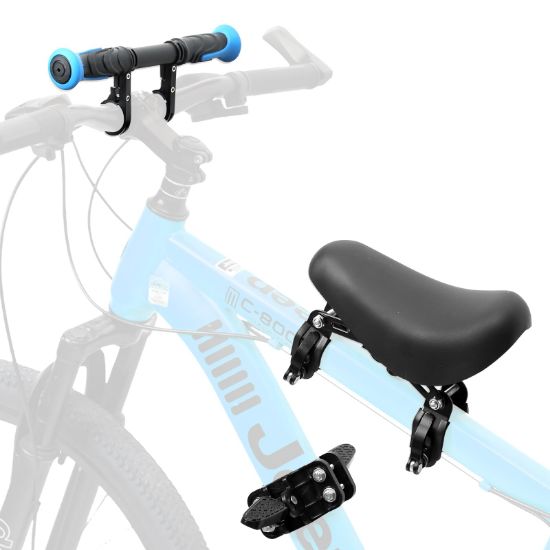 Picture of SHIAOBYC Kids Bike Seat Child Bike Seat Bicycle Seats for Children 2-5 Years Front Mount Kid Bicycle Seat Kids Bicycle Seats with Foot Pedals Front Mount with Handlebar Attachment Detachable