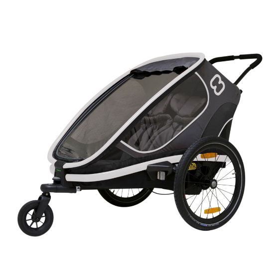 Picture of Hamax Outback Two Seat Reclining Multi-Sport Child Bike Trailer + Stroller (Jogger Wheel Sold Separately) (Grey/Black)