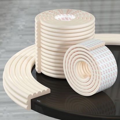 Picture of Edge Protector for Baby, Corner Protector for Baby, Soft Foam Furniture Edge Bumper Guards, Desk Edge Cushion, Baby Proofing Edge Corner Protector for Table, Fireplace 6.5ft White