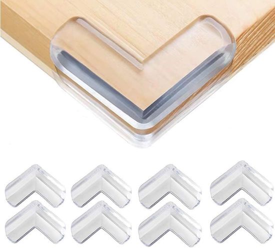 Picture of Safety Corner Protectors Guards, 8 pcs Baby Proofing Safety Corner Clear Furniture Table Corner Protection, Kids Soft Table Corner Protectors for Child for Furniture Against Sharp Corners