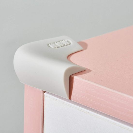 Picture of Food-Graded Silicone Corner Protectors, Baby Proofing Table Edge Guards, Pre-Tapep Adhesive Kids Safety Proof, Cabinets Fireplace Furniture Bumpers (4, Gray)