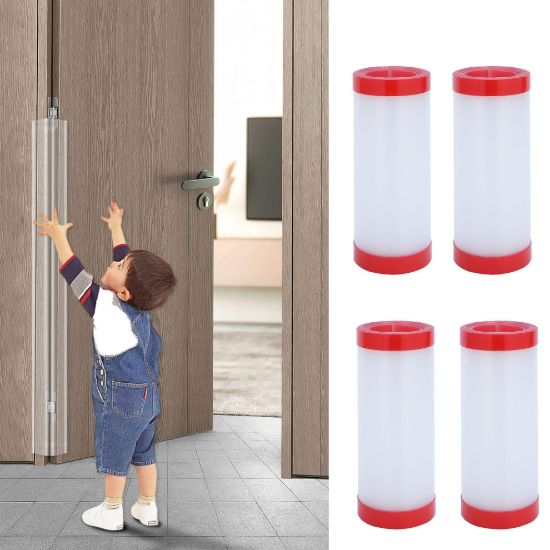 Picture of Angloria Baby Proofing Door Pinch Guard, Hinge Cover, Protector for Kids Finger Safety, Heavy Duty Jam Shield, Translucent