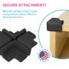 Picture of KidKusion 4-Piece Safety Corner Cushion, Black, Child Proofing Corner Guard, Made in USA, Child Safety, Home Furniture Safety Bumper, Baby Proof Table Protector, 4 Count (Pack of 1)