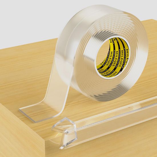 Picture of Clear Edge Protector Strip, 1.18in x 9.84FT, Sharp Edge Wrap Cover Tape, Self Adhesive Protective Bumper Corner Guards for Cabinet Door Desk Glass Table Bed Furniture, Kitchen Countertop, Waterproof