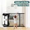 Picture of keny 29.7"-46" Baby Gate for Stairs, Auto Close Dog Gates for Doorways, Pressured Mounted No Drilling Pet Gate Extra Wide, One-Hand Opening Dual Lock Stair Gate, Indoor Kids Necessities, Black