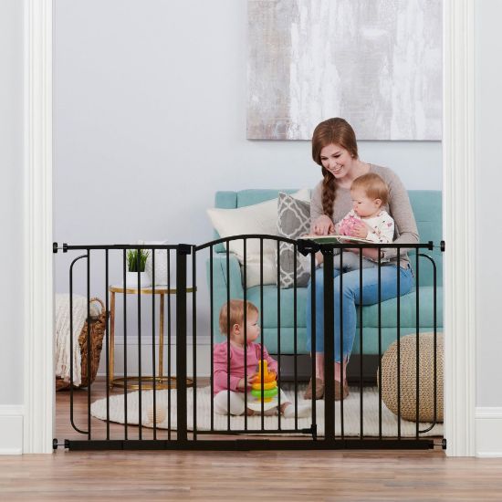 Picture of Regalo Safety 30.5-58" Extra Wide Arch Baby Gate with Door, Pressure Mount Walk Through Gate for Doorways & Bottom of Stairs, Babies, Toddlers & Pets, Tested & Safe, American Designed, American Owned