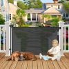 Picture of Weatherproof Outdoor Retractable Gate for Dogs with No Rust Stainless Steel Screws and Rods, 55" Wide Waterproof Retractable Baby Gates, Scratch-Resistant Mesh Safety Outdoor Pet Gate for Deck, Black