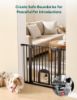Picture of Babelio Upgraded Baby Gate with Cat Door, 29-43" Auto Close Durable Dog Gate for Stairs, Doorways and House, Easy Walk Thru Safety Gate with Pet Door Includes 4 Wall Cups, Black