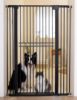Picture of No Pawblems 55" Extra Tall Pet Gate for Cat/Dog, 29-40" Wide Auto Close Tall Dog Gate for Doorways/Hallways, 1.37" Ultra Narrow Spacing, NO Drilling Pressure Mounted, Black