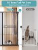 Picture of No Pawblems 55" Extra Tall Pet Gate for Cat/Dog, 29-40" Wide Auto Close Tall Dog Gate for Doorways/Hallways, 1.37" Ultra Narrow Spacing, NO Drilling Pressure Mounted, Black
