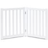 Picture of LZRS 2-Panel Wooden Free Standing Foldable Dog Gate Indoor - Solid Hardwood 24" High, Step-Over Safety Pet Gate for Doorways, Stairs & Small Spaces - Indoor Use, White