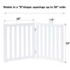 Picture of LZRS 2-Panel Wooden Free Standing Foldable Dog Gate Indoor - Solid Hardwood 24" High, Step-Over Safety Pet Gate for Doorways, Stairs & Small Spaces - Indoor Use, White