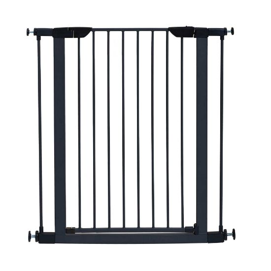 Picture of MidWest Homes for Pets 39-Inch High Walk-Thru Pressure Mounted Steel Dog Gate, Expands to 38 Inches Wide, Includes 3-inch Extensions, Textured Graphite