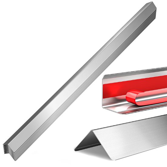 Picture of 2x2x48 Inch 304 Stainless Steel Wall Corner Guards (10-Pack) Heavy Duty Rounded Corner Protector, Smooth Folded Edge Design for Wall Protection 90 Angle Metal Edge Guard