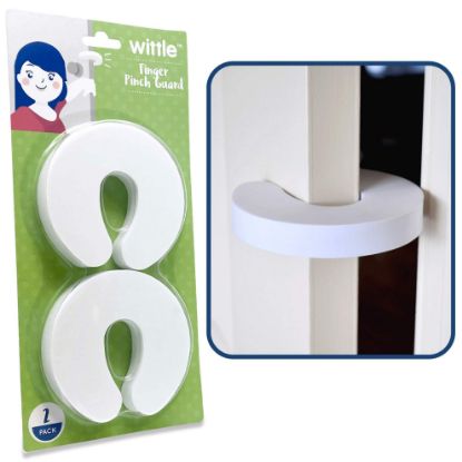 Picture of Wittle Finger Pinch Guard - Baby Proof Door Stopper with Soft & Durable Foam - Keeps Doors from Slamming, Prevents Finger Pinch Injuries, and Child or Pet from Getting Locked in Room (2-Pack)
