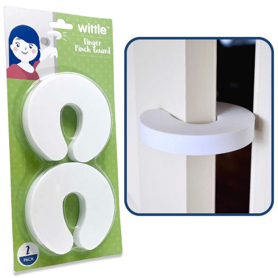 Picture of Wittle Finger Pinch Guard - Baby Proof Door Stopper with Soft & Durable Foam - Keeps Doors from Slamming, Prevents Finger Pinch Injuries, and Child or Pet from Getting Locked in Room (2-Pack)