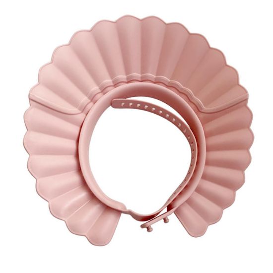 Picture of HOOYEE Safe Shampoo Shower Bathing Protection Bath Cap Soft Adjustable Visor Hat for Toddler, Baby, Kids, Children (Pink Lotus)