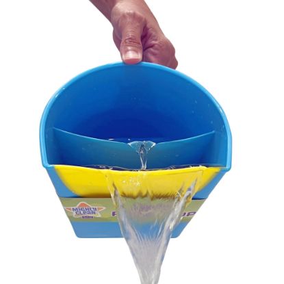 Picture of Mighty Clean Baby Shampoo Rinse Cup | Baby Bath Rinser Pail to Wash Hair and Wash Out Shampoo by Protecting Infant Eyes - Kids Bathing Without TEARS