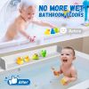 Picture of Splash Guard for Bathtub Kids - Silicone Bathtub Splash Guard with 11 Suction Cups, Bath Tub Play Shelf for Kids & Toy Holder, Prevent Water Spill in Bathroom, Fun Bath Time for Toddlers Baby, Gray