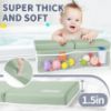 Picture of URMYWO Bath Kneeler and Elbow Rest Pad Set - 1.5" Thick Baby Bath Kneeler Pads with Toys Organizer, Anti-Slip Cozy Knee & Arm Support Bathtub Mat, Quick Dry Kneeling Pad for Baby Bath Time