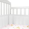 Picture of Breathable Crib Mesh Liner, 3mm Breathable Mesh, Safe and Compliant Crib Single Layer Breathable Mesh Liner, Protects Baby Legs and Arms, Fits 4 or 3 Sides Full-Size Crib, Better Fixed Support, White