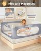 Picture of GrowthFun 3-Piece Queen Size Bed Rail for Toddlers, Baby Bed Rail Guard with Height Adjustable Toddlers Bed Rail, Kids Safety Bed Rail for Queen Size Bed (78.7"x78.7"x58.6" - Grey)