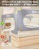 Picture of GrowthFun 3-Piece Queen Size Bed Rail for Toddlers, Baby Bed Rail Guard with Height Adjustable Toddlers Bed Rail, Kids Safety Bed Rail for Queen Size Bed (78.7"x78.7"x58.6" - Grey)