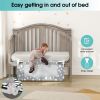 Picture of NUTIKAS Crib Rail Guard for Toddlers - 35.4" Toddler Bed Rails Convertible Safety Side Protector Swing Down Mesh Breathable Bed Barriers with Reinforced Anchor Safety