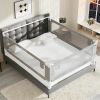 Picture of AquaVogue 3-Pack Queen Size Bed Rails for Toddlers -Height Adjustable Baby Bed Rail Guard Specially Designed for Queen Size Bed (78.7"x78.7"x60"-Grey)