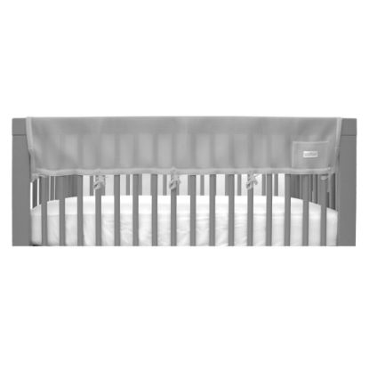 Picture of BreathableBaby Breathable Mesh RailGuard Teething Cover - 51 Long Panel (1) - Fits Most Full-Size and Does Not Fit Mini Cribs - Use with Coordinating Short Panels - Gray