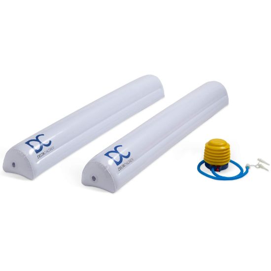 Picture of Delta Children Inflatable Bed Rails for Toddlers & Kids with Foot Pump (2 Pack) - Leak-Proof Portable Guardrails Great for Travel or at Home, White