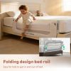 Picture of Bed Rail for Toddlers, 32in Folding Toddler Bed Rail Guard with Reinforced Anchor System & Sturdy Metal Frame, Portable Bed Railing for Baby Fits Crib,Twin, Queen & King Bed, Breathable Mesh